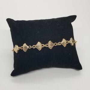 gold tone fan bracelet